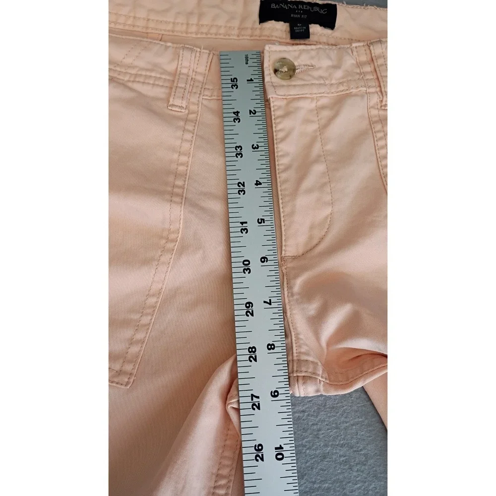 Banana Republic Ryan Fit Pants Skinny Ankle Size 6 Peach Pink Color Zipper Ankle